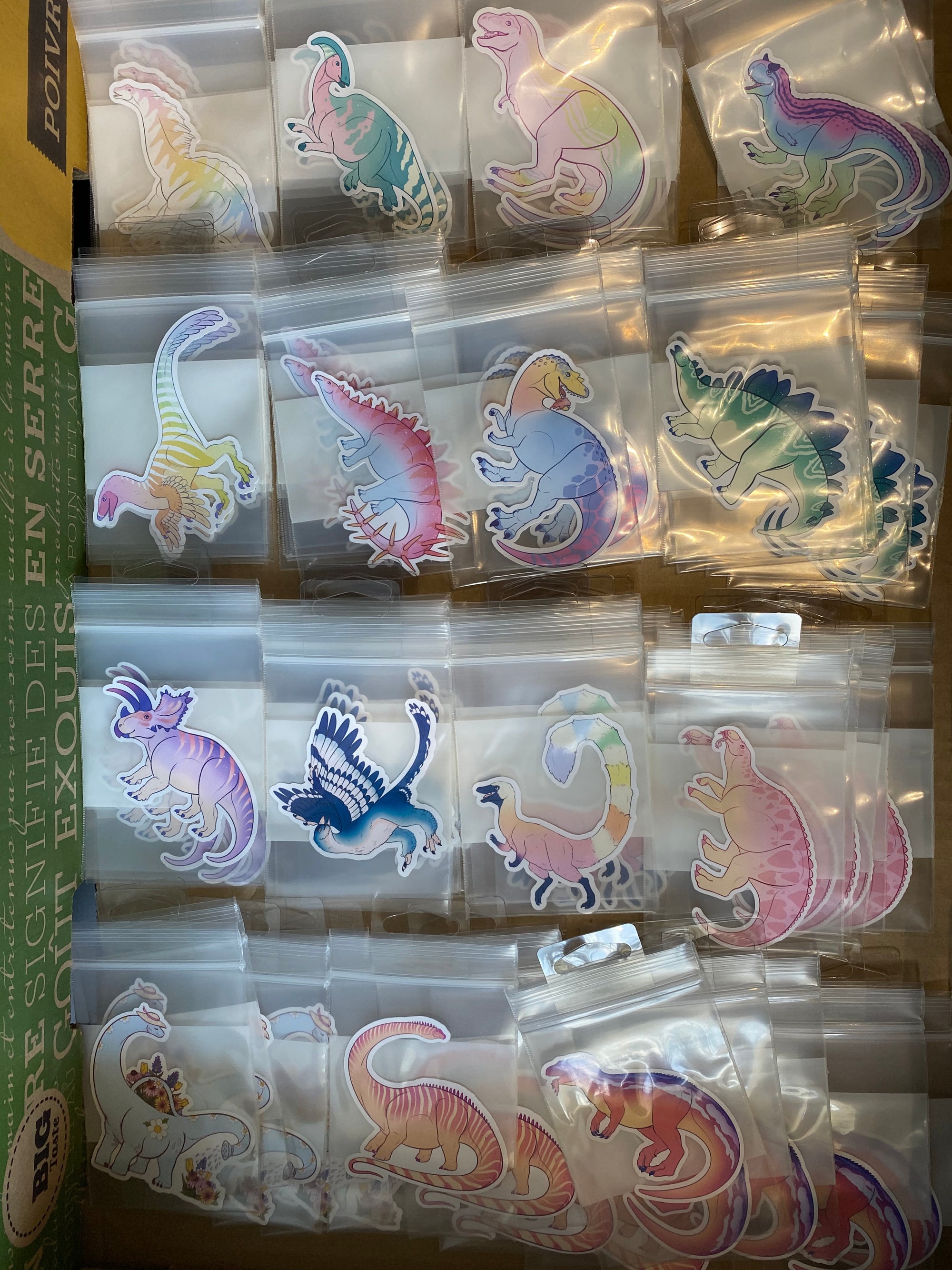 Multicolored Dinosaur stickers